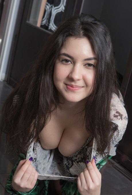 Teen amateur Pavla loves to show off her hairy vagina in front of a mirror